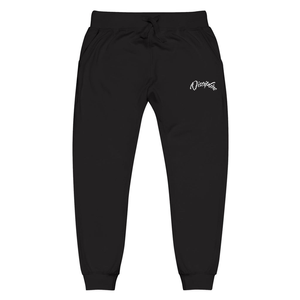 Embroidered Script Logo Sweatpants — Black Fleece Joggers