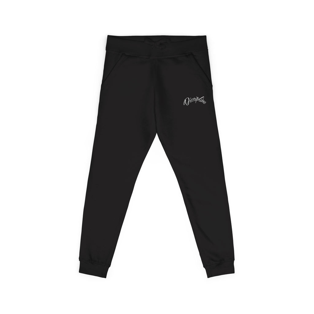 Embroidered Script Logo Sweatpants — Black Fleece Joggers